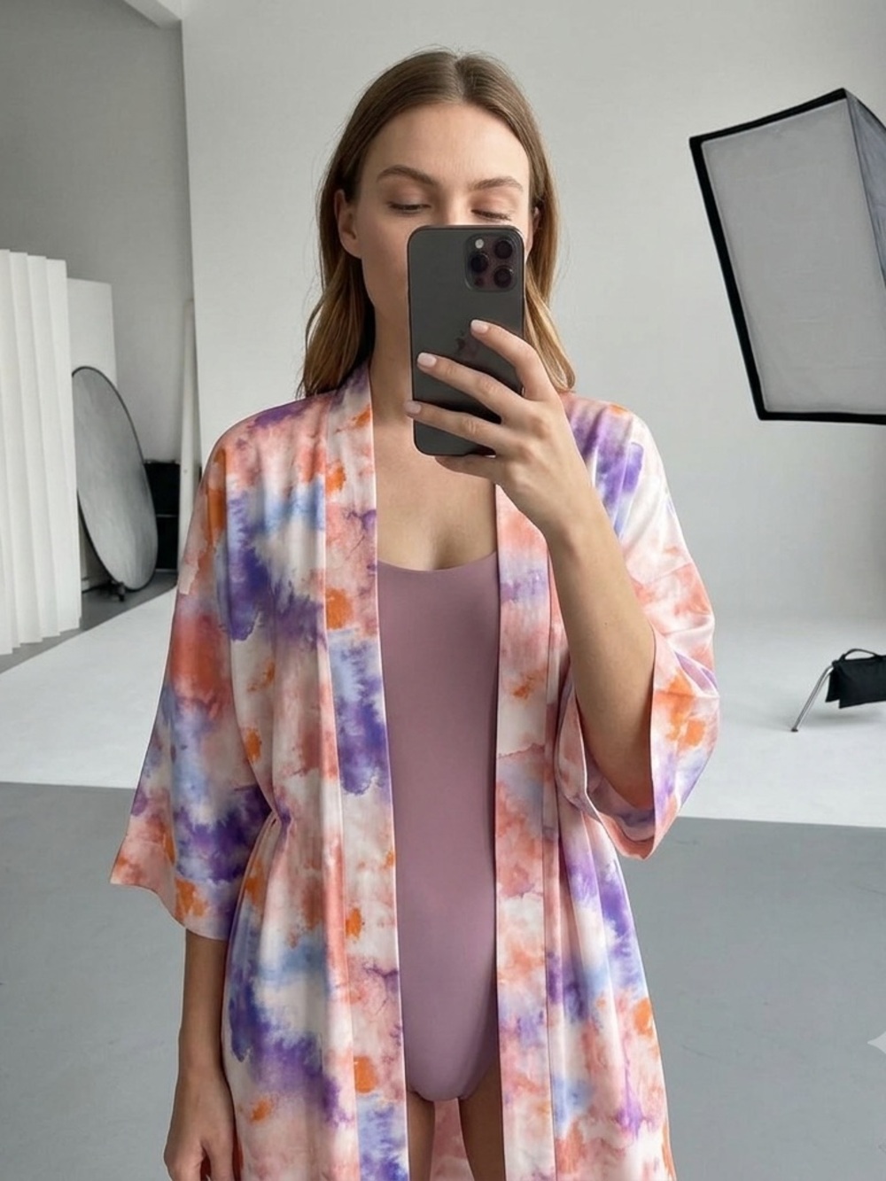 NWT Forever 21 Watercolor Kimono Duster Robe Size Small S Watercolor Tie Print